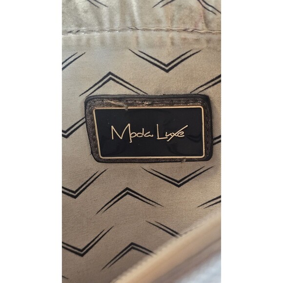 MODA LUXE BRAIDED SATCHEL CROSSBODY W/TASSLES Gun Gray BRAND LEATHER - Picture 7 of 12